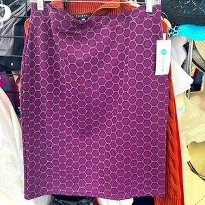 NWT Leota Women's Stitch Fix Exclusive Aubergine Luxe Jacquard pencil Skirt